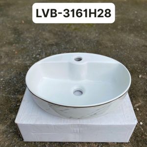CHẬU RỬA MẶT NGHỆ THUẬT LVB-3161H28 VÂN ĐÁ VIỀN VÀNG